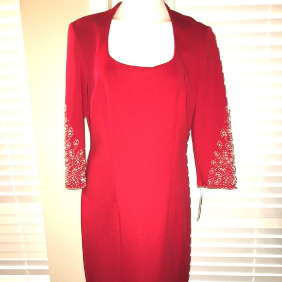 Holiday Rhinestone Evening Dress = Christmas, Church, Weddings,  Large Car1 - Picture 1 of 7